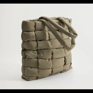 Mango Quilted Shopper Tote